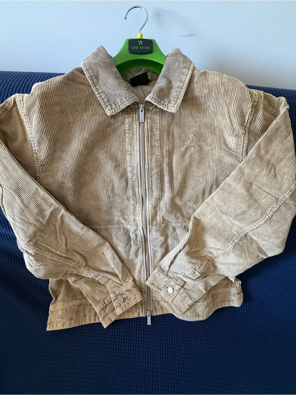 Jordan Men's Corduroy Accessory in Tan with Silver Jumpman Zipper